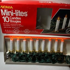 Vintage NOMA Mini-Lites 10 Candle Set. Clip onto tree branch, garland or wreath
